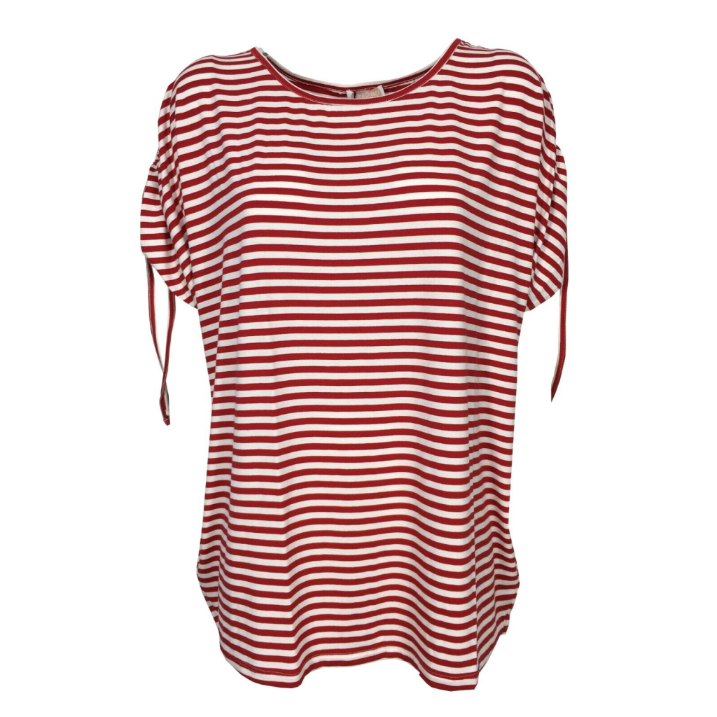 PERSONA by Marina Rinaldi linea N.O.W t-shirt donna righe bianco/rosso 21.7732022 SEME