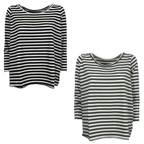 LABO.ART woman striped t-shirt EGG STRIPED JERSEY 95% cotton MADE IN ITALY