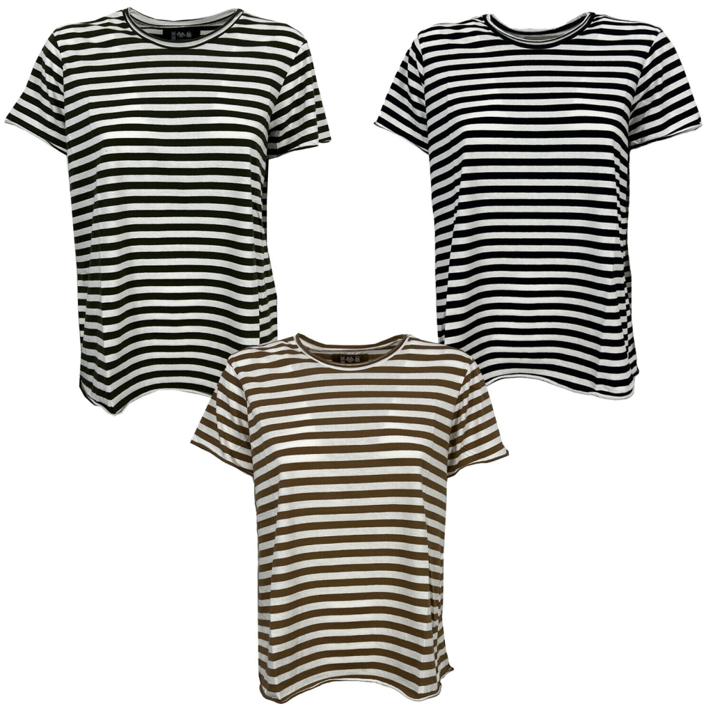 LABO.ART t shirt donna righe RICO JERSEY RIGATO 95 cotone 5 elastan MADE IN ITALY