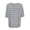 SEMICOUTURE striped women's t-shirt white/black/light blue Y3SJ23 BESSIE MADE IN ITALY
