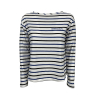 SEMICOUTURE striped women's t-shirt white/black/light blue Y3SJ24 AMABELLE MADE IN ITALY