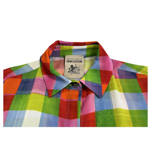 SEMICOUTURE women's multicolor checked shirt Y3SS31 TIFFANY MADE IN ITALY