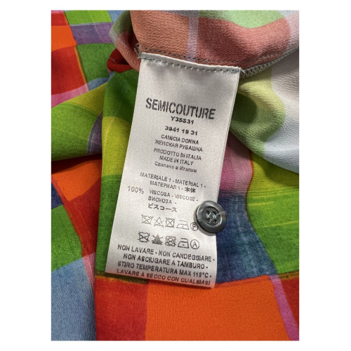 SEMICOUTURE women's multicolor checked shirt Y3SS31 TIFFANY MADE IN ITALY