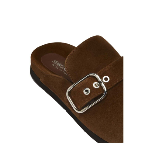 SEMICOUTURE woman closed slipper in burnt suede Y3SZ10 REGINA 100% leather MADE IN ITALY