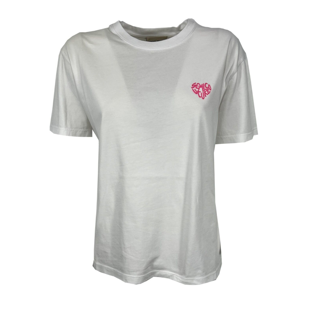 SEMICOUTURE t-shirt donna girocollo bianca Y3SJ11 XENA 100% cotone MADE IN ITALY
