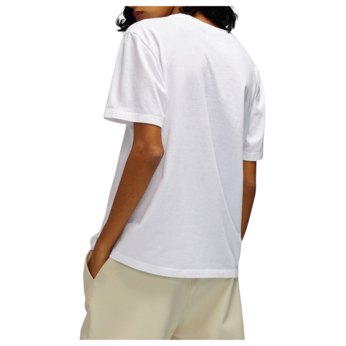 SEMICOUTURE women's white crew-neck t-shirt Y3SJ11 XENA 100% cotton MADE IN ITALY
