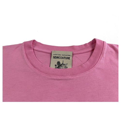 SEMICOUTURE t-shirt donna confetto stampa nera Y3SJ14 SERENITY 100% cotone MADE IN ITALY