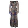 IL THE DELLE 5 women's multicolor blue fantasy long dress KABIRYA 02ST TAPESTRY MADE IN ITALY
