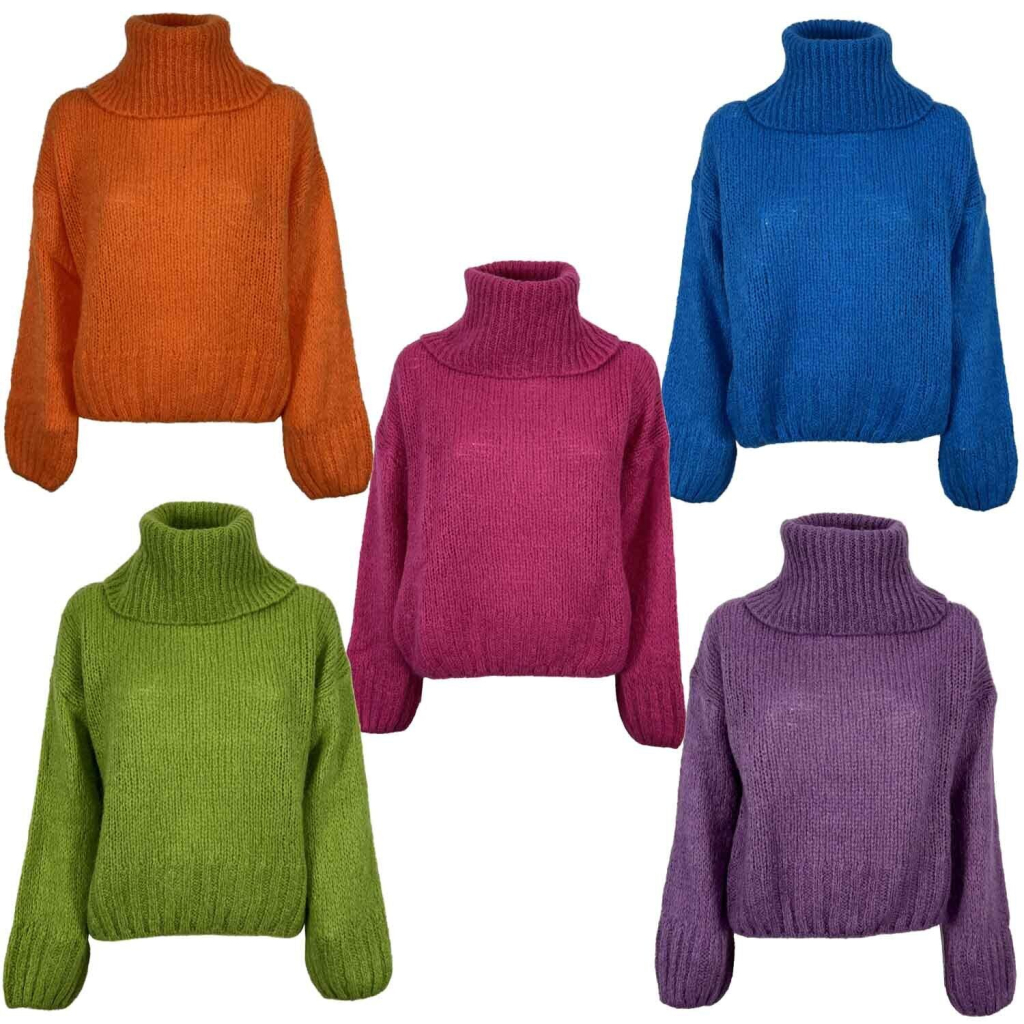 OPEN LAB women's wool turtleneck sweater CAMILLA MADE IN ITALY