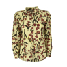 4.10 by BottegaChilometriZero women's shirt with yellow/green/burgundy branch pattern DD22605 MADE IN ITALY