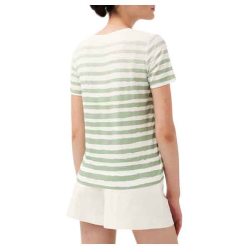 LEO & UGO white women's t-shirt with green/orange print TEJ222 DAISY
