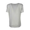 LEO & UGO t-shirt donna bianca stampa nera con applicazioni TED517