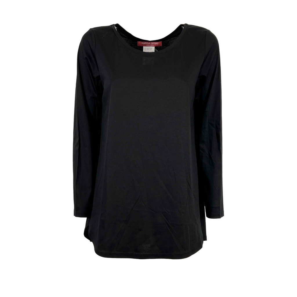 MARINA SPORT rounded black t-shirt 23.5973062 VAGANTE 100% cotton