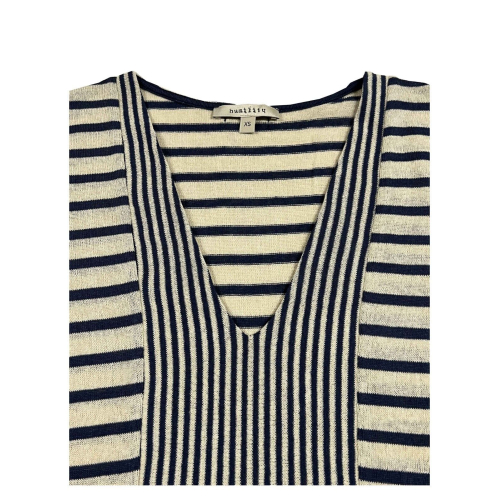 HUMILITY 1949 women's ecru/denim striped sweater HD-PU-RAMSES MADE IN ITALY