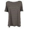 PERSONA by Marina Rinaldi linea N.O.W t-shirt a righe nero/marrone/panna 31.7972133 VAMPA