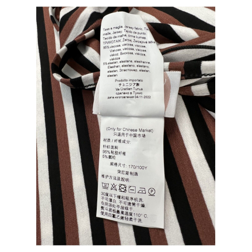 copy of PERSONA By Marina Rinaldi N.O.W line black/blue/white/grey striped women's t-shirt 23.7973082 VANDA