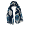 VALENTINA C. women's blue/light blue patterned scarf MADE IN INDIA