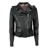 SOMETHING SPECIAL COLLECTION black leather jacket pink lining KIODO MADE IN ITALY