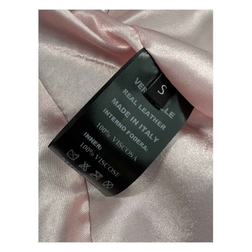 SOMETHING SPECIAL COLLECTION giubbino pelle nera fodera rosa  KIODO MADE IN ITALY