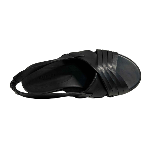 NEIRAMI sandalo donna basso nero SH07VA 100% pelle MADE IN ITALY