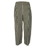 NEIRAMI women's white/military checked trousers mod egg with pences P746SA MADE IN ITALY