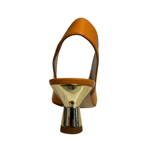 PROSPERINE women's orange slingback gold heel 2231 100% leather MADE IN ITALY