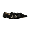 PROSPERINE moccasin black woman black/ecru 7573/027 100% leather MADE IN ITALY