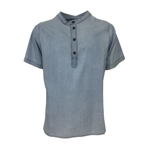 MADSON by BottegaChilometriZero camicia uomo chambray celeste  DU22317 GURU OLD AMERICA MADE IN ITALY