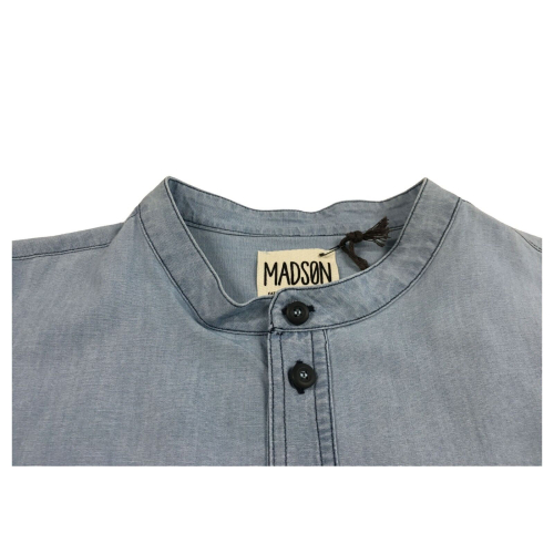 MADSON by BottegaChilometriZero light blue chambray man shirt DU22317 GURU OLD AMERICA MADE IN ITALY