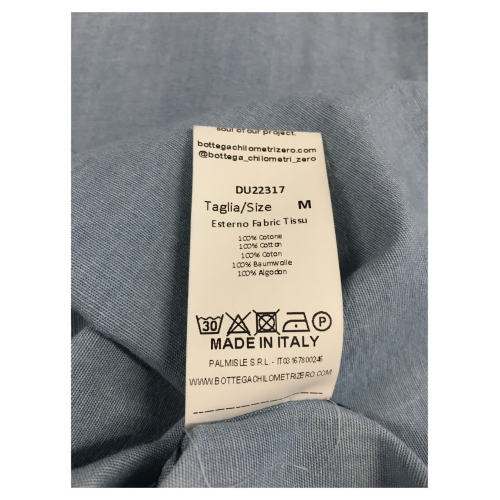 MADSON by BottegaChilometriZero camicia uomo chambray celeste  DU22317 GURU OLD AMERICA MADE IN ITALY