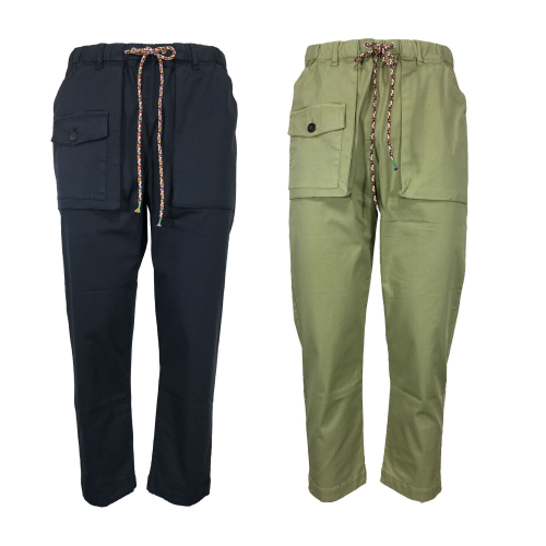 MADSON by BottegaChilometriZero pantalone uomo tessuto chevron DU21315 DUQUESA MADE IN ITALY