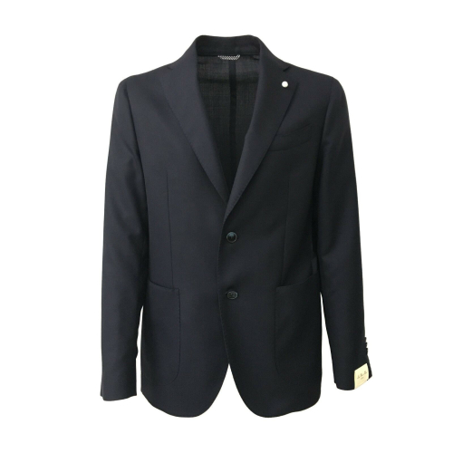 LUIGI BIANCHI MANTOVA giacca uomo blu mod 2560 TRAVELLING JACKET 100% lana