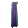 BE LIMOUSINE women's long flared lilac/aqua lurex dress LVB495LB BETTY MADE IN ITALY