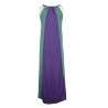 BE LIMOUSINE women's long flared lilac/aqua lurex dress LVB495LB BETTY MADE IN ITALY