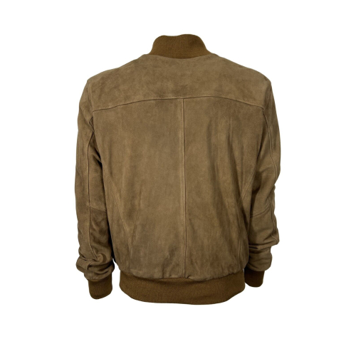 SOMETHING SPECIAL COLLECTION men's beige suede jacket art RENNINO 100% leather MADE IN ITALY