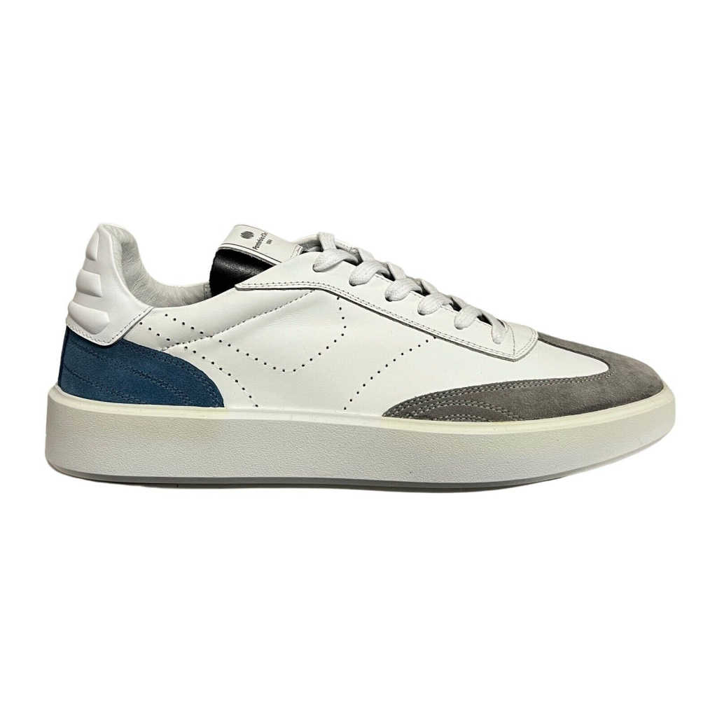 PANTOFOLA D'ORO men's shoes leather white/grey/black/light blue LLG9WU 100% leather MADE IN ITALY