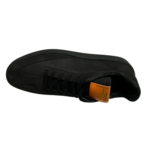 PANTOFOLA D’ORO scarpa uomo nabuk nero/arancio LLG7KU 100% pelle MADE IN ITALY