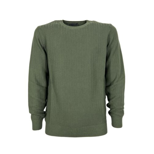 FERRANTE men's green cotton round neck sweater U25104 100% cotton MADE IN ITALY