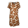 NEIRAMI flared patterned linen woman dress D730LF 100% linen MADE IN ITALY