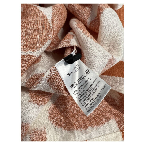 NEIRAMI flared patterned linen woman dress D730LF 100% linen MADE IN ITALY
