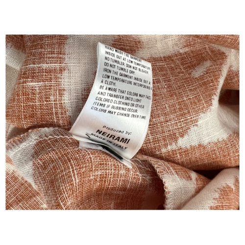 NEIRAMI flared patterned linen woman dress D730LF 100% linen MADE IN ITALY
