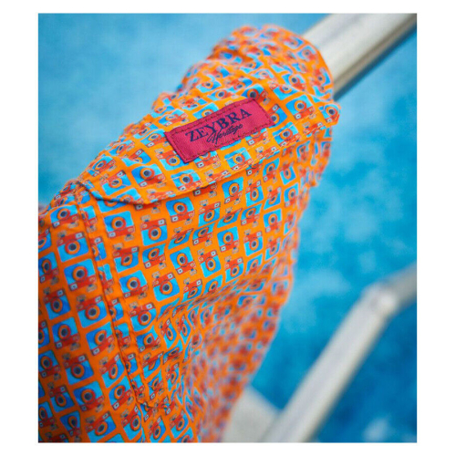 ZEYBRA Men's swimsuit POLAROID orange 100% nylon MADE IN ITALY