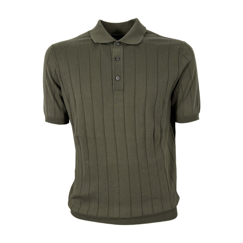 FERRANTE polo uomo verde con bordo R18605 100% cotone MADE IN ITALY