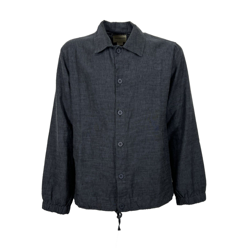 CROSSLEY Charcoal shirt jacket UNER 60% cotton 40% linen MADE IN ITALY