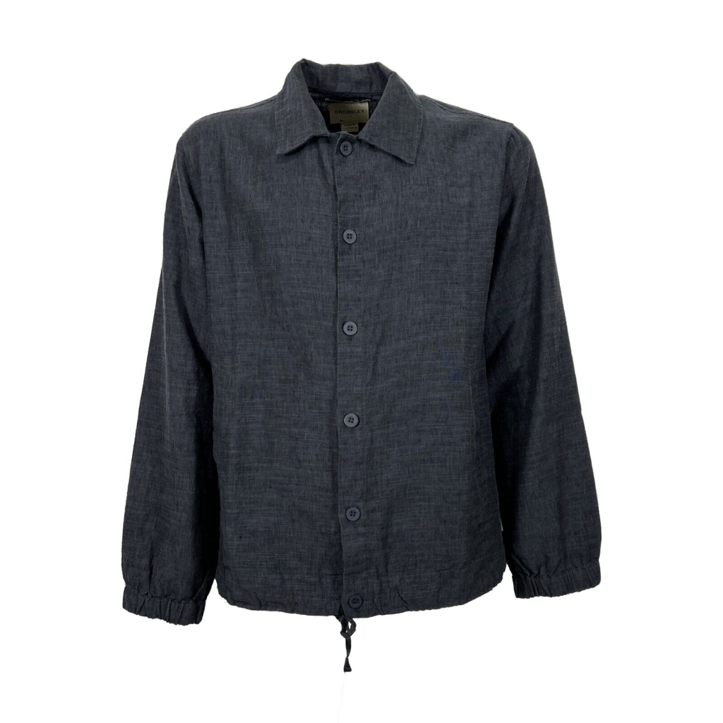 CROSSLEY Charcoal shirt jacket UNER 60% cotton 40% linen MADE IN ITALY