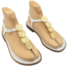 S.PIERO Woman sandal in white leather with covered padded sole E37-002