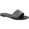 S.PIERO Woman sandal in black leather decorated with rhinestones E1-084
