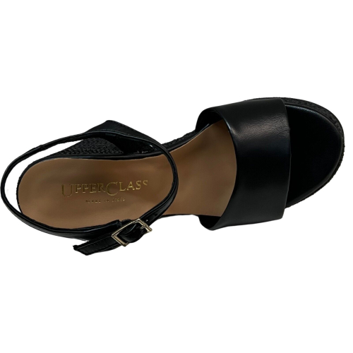 UPPER CLASS sandalo donna pelle nero art 102 100% pelle MADE IN ITALY