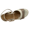 UPPER CLASS women's sandal in cream/taupe leather art 100 100% leather MADE IN ITALY
