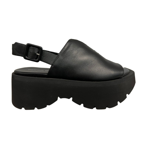 PATRIZIA BONFANTI women's high black sandal MAKI 100% leather MADE IN ITALY